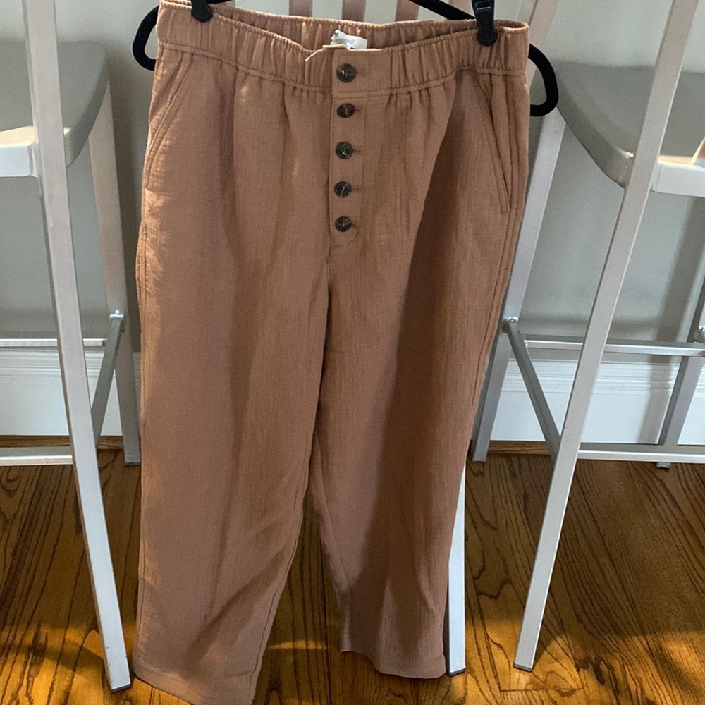 NWOT cotton linen madewell crop pants